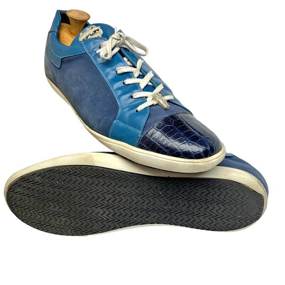 Belvedere‎ Toro Genuine Crocodile Calfskin Suede/Leather Handmade Sneakers main image 8